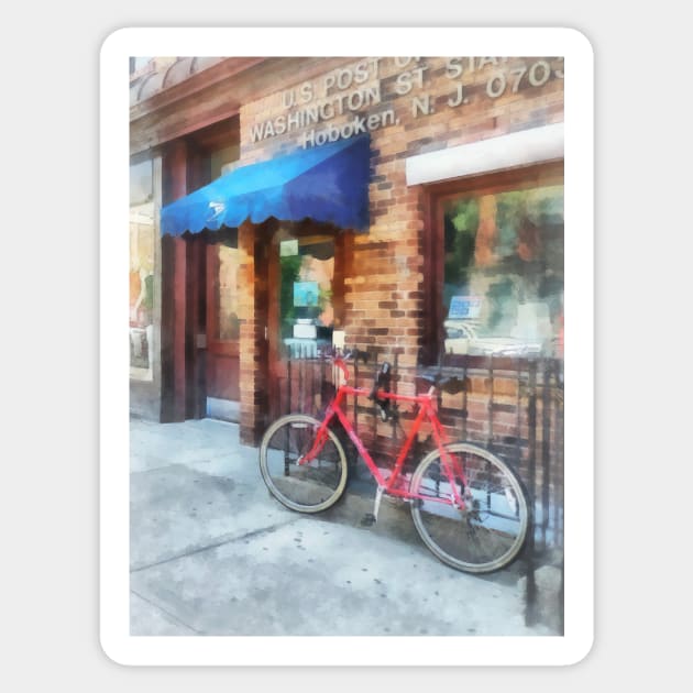 Hoboken NJ - Bicycle By Post Office Sticker by SusanSavad